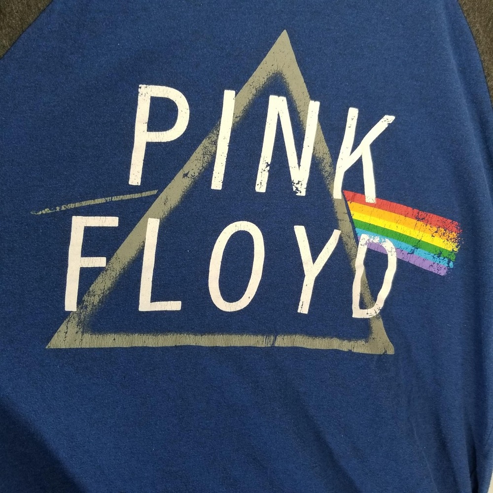 Pink Floyd Mens Dark Side of the Moon Raglan Long Sleeve Graphic T-Shirt Blue L - Picture 3 of 7